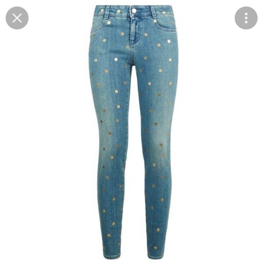 Stella McCartney Metallic Polka Dot Skinny Jeans
